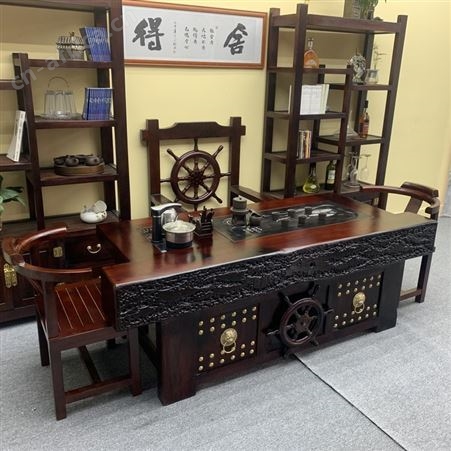 老船木茶桌椅组合简约功夫泡茶台新中式茶几实木茶桌茶具套装一体