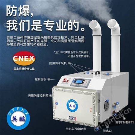 百奥湿美英鹏防爆加湿器工业型超声波喷雾车间雾化6kg/h BAF-03YP6
