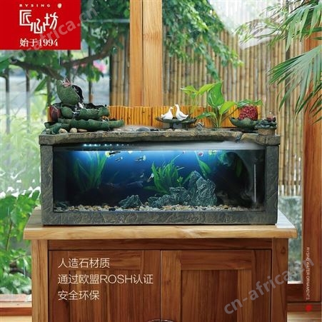 客厅小型喷泉瀑布办公室创意装饰品匠心坊中式流水摆件景观鱼缸架