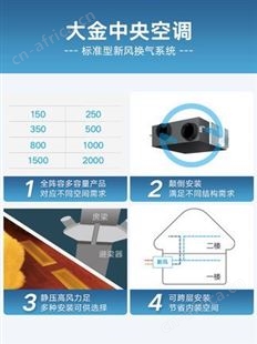 大金新风系统 家用换气送风排气系统150风量标准系列