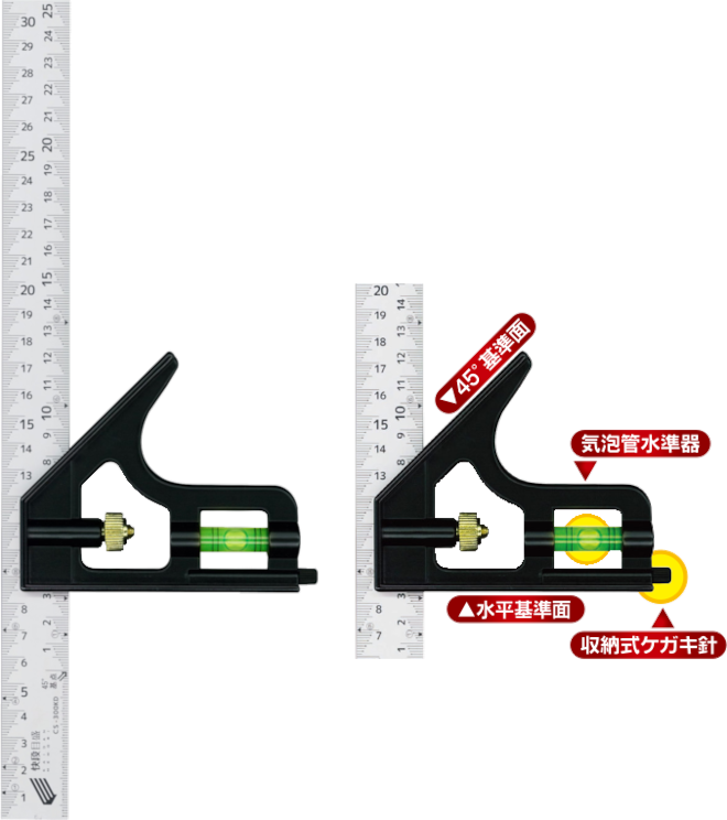 コンビネーションスコヤ 快段目盛